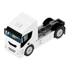 Heavy transport truck without a trailer isometric view isolated on white background