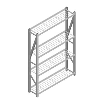 Metal rack isolated on white background isometric view.