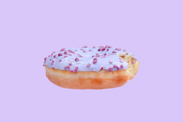 Sweet tasty donut isolated on white.
