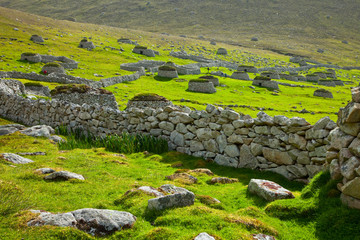 Pueblo de St. Kilda. Village Bay. Isla St. Kilda. Outer Hebrides. Scotland, UK