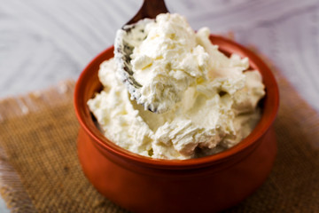 Freshly Prepared Homemade White Butter