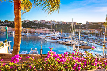 Fototapeta na wymiar Monte Carlo yachting harbor and waterfront view
