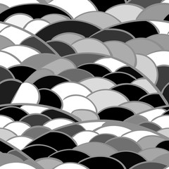 Obraz premium Abstract black and white mosaic vector background. The fields on the hills. Stone for paving stones.