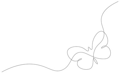 Butterfly one line drawing vector illustration
