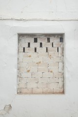 Bricks in a window