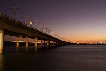 Fototapeta na wymiar Huelva´s Bridge to the sunset.