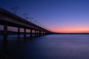 Huelva´s Bridge to the sunset. Large exposition.