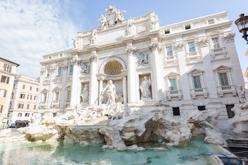 Fototapeta na wymiar Trevi Fountain, Fontana di Trevi in Rome. Italy summer morning