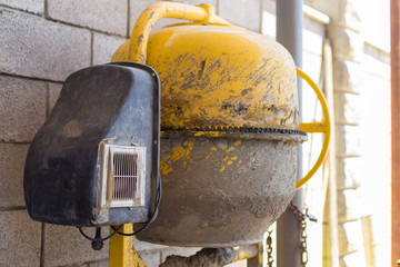 cement mixer at a construction site