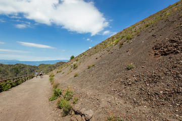 Vesuvius volcano crater next to Naples. Campania region, Italy