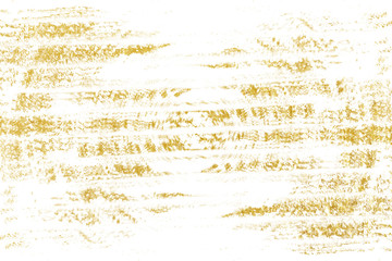 Brush stroke design element. Grunge golden background pattern of cracks, scuffs, chips, stains, ink spots, lines