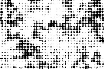 Grunge halftone dot on white background. Abstract monochrome texture.