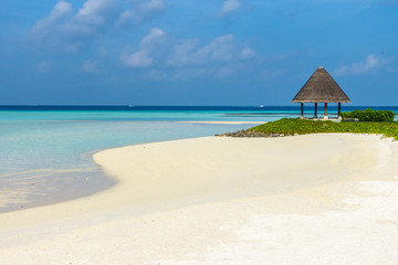 Ocean view point pavilion on the beach in Luxury resort Maldives