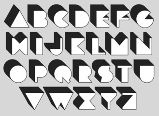 3d vector font. Geometric type