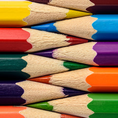 Fototapeta premium sharp sharpened colored pencils close-up, macro
