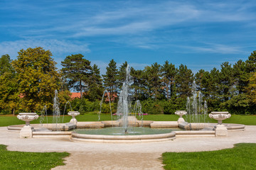Fountain in front of Festetics Palace in Hungary