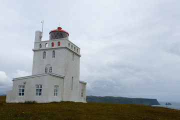 Fototapeta na wymiar Dyrholaey lighthouse view. South Iceland landmark.