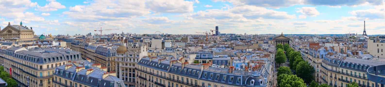 Panoramic picture of Paris / Taken from the Rooftop Balkony of the shopping centre "Printemps"