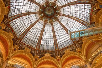 Dome of famous shopping galeries "Lafayette" in Paris