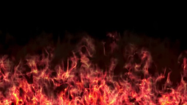 inferno fire wall on black background 3d render