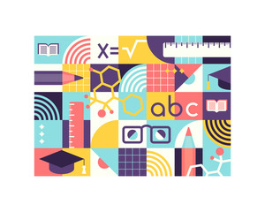 Graphical science and knowledge school geometrical design pattern.