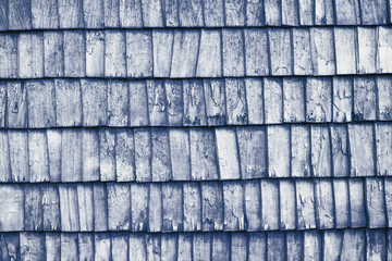 Blue wooden roof tile texture.