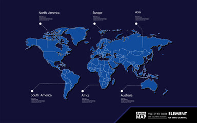 Grand world map graphic element vector illustration.