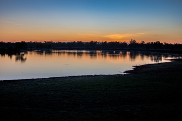 Sonnenuntergang am Luangwa River Camp