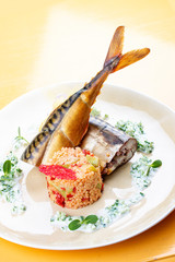 Smoked mackerel with couscous