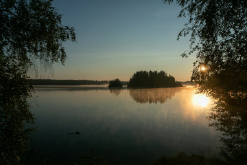 Fototapeta na wymiar tranquil lake scene, Stora Hensjön, Sweden