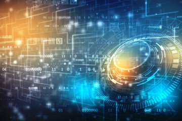 Abstract technology background. Digital innovation concept, Technology Circle background, Cyberspace Concept