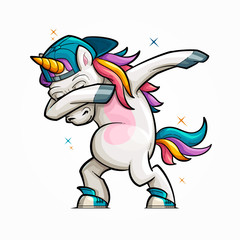 Cartoon Unicorn Dabbing © Alina