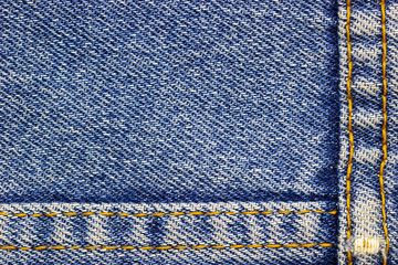 Frame or border of jeans fabric stitch. Concept of vintage clothes or fashion.