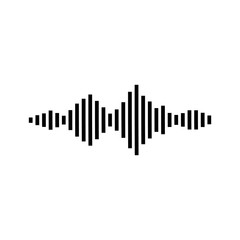 Vector sound wave icon, logo isolated on white background