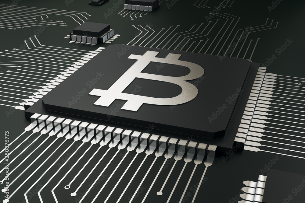 Poster abstract bitcoin circuit