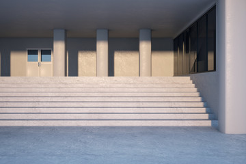 Fototapeta premium Concrete college entrance stairs