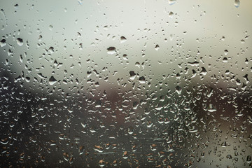 rainy days ,rain drops on the window surface