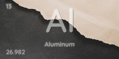 Aluminum chemical element  physics and chemistry illustration backdrop
