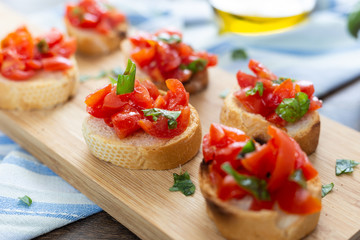 crop of tomatoes bruscehtte
