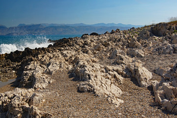 Fototapeta na wymiar Bucht entlang der Küstenlinie der Insel Korfu - Griechenland
