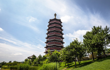 Traditional Chinese City Garden Park.