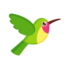 Cute cartoon hummingbird