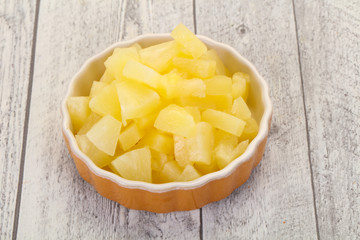 Marinated pineapple pieces