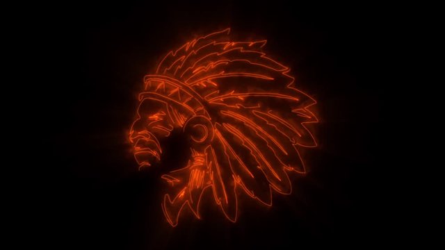 Orange Indian Warrior Animated Logo with Reveal Effect