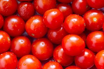 close up of fresh cherry tomatoes