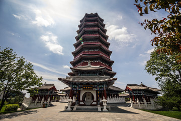 Traditional Chinese City Garden Park.