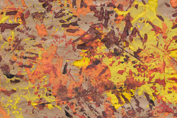 fall colors leaves printed on paper background