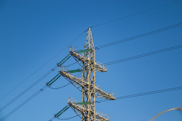 High-voltage power line, steel engineering structure