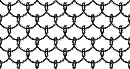 Seamless pattern with branches and thorns