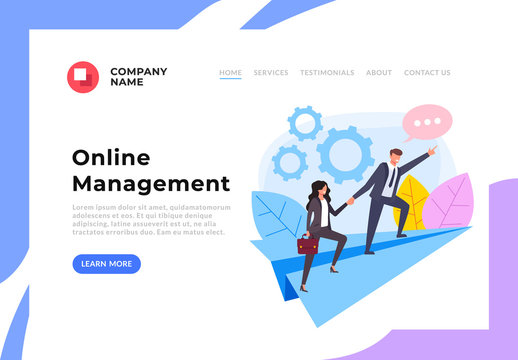 Business leadership teamwork successful business web banner page concept. Vector flat graphic design cartoon illustration